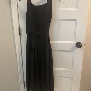Beautiful Black Dress with pleats in bodice and Ruffle at bottom